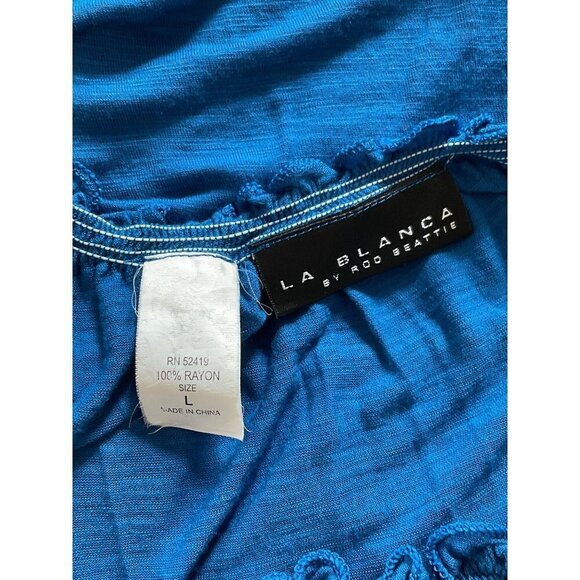 La‎ Blanca by Rod Beattie Blue casual dress women size Large - Picture 4 of 5